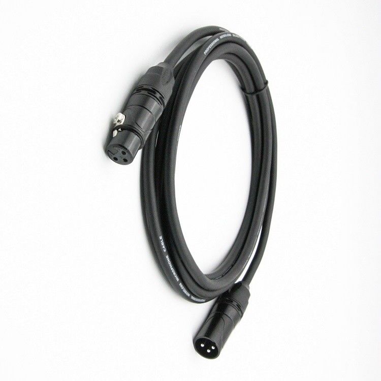 Cavo DMX da 3 pin Maschio a femmina Cavo di illuminazione nero Cavo di illuminazione per palcoscenico