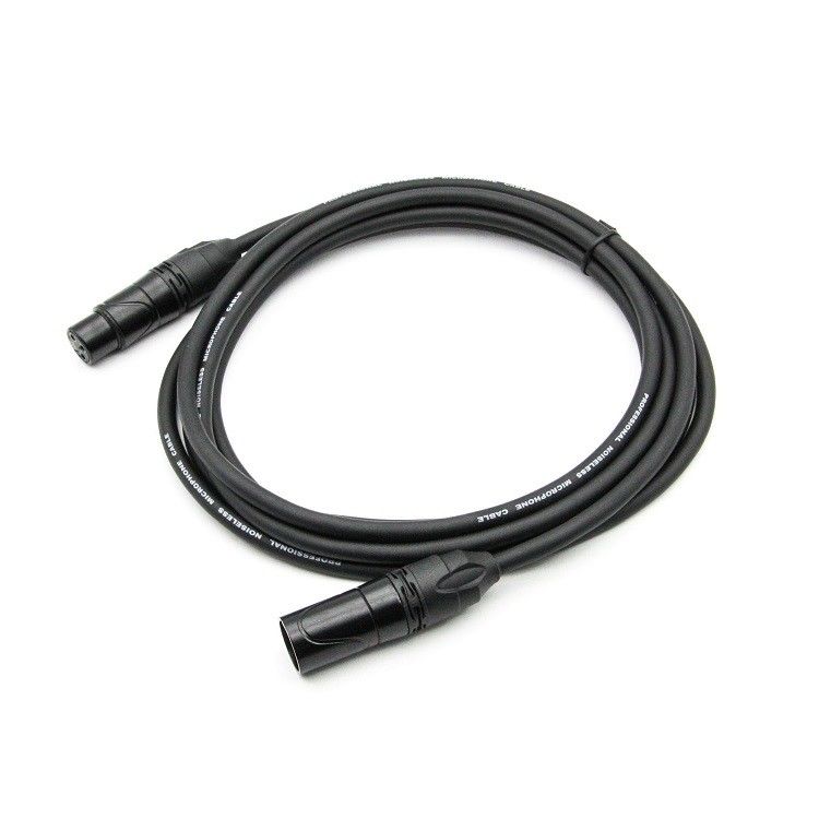 Cavo DMX da 3 pin Maschio a femmina Cavo di illuminazione nero Cavo di illuminazione per palcoscenico
