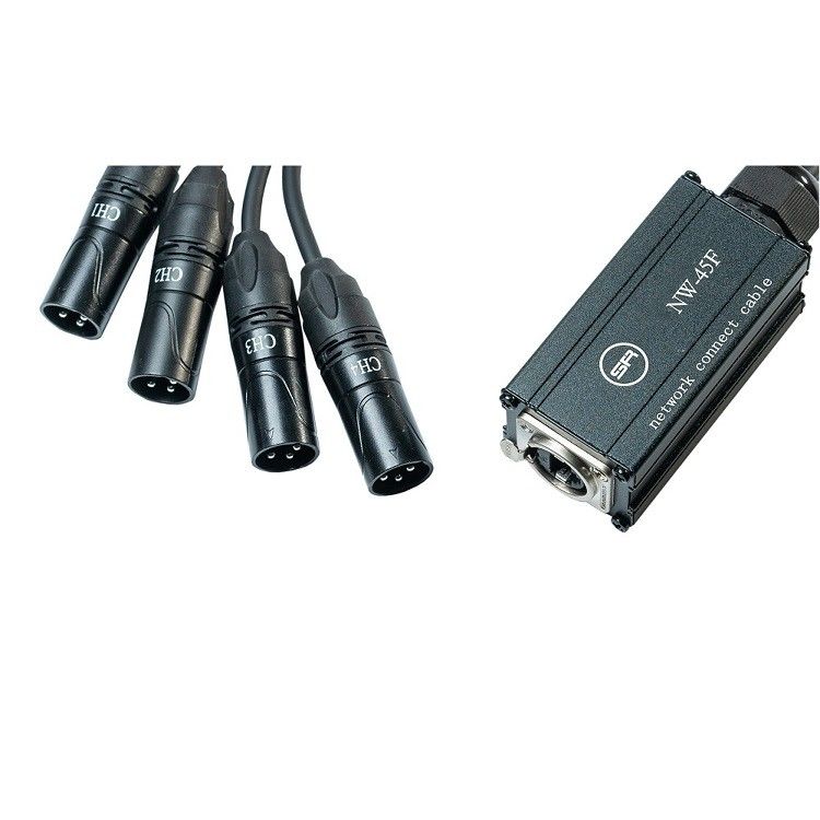Cable di scissione di rete XLR 4 canale 3-pin Multi Snake Receiver a Rj45 Single Ethercon Cable