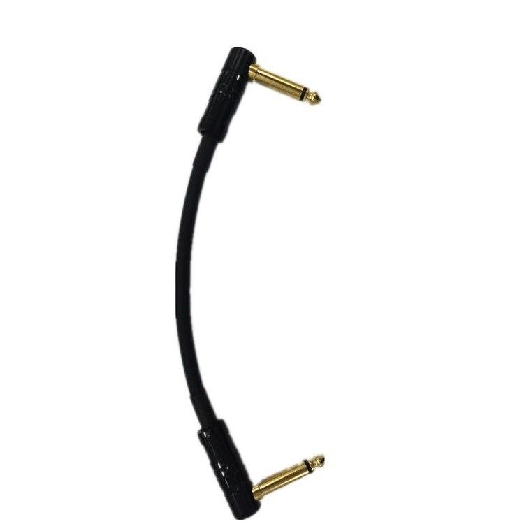 0.6ft Patch Cable Cord 2 Pcs Pack 6.35mm Angled Plug Instrument Cable Per Pedal Board