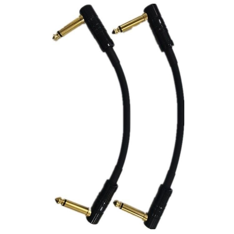 Cavi per la chitarra piccole 2 Pcs Pack 6.35mm angolare Plug Guitar Pedal Instrument Cable