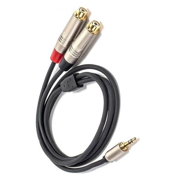 Audio Y Splitter Cable 3.5mm Stereo To Dual RCA per mixer per altoparlanti