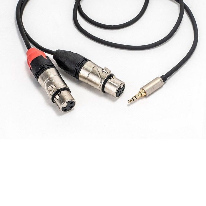 Femminile Y Splitter Adapter Cable 3.5mm Stereo To Dual XLR Audio Cable per altoparlante