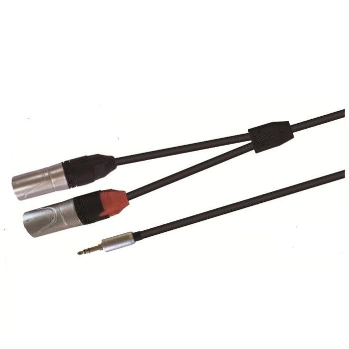 0.3M 1M 2M Maschio Stereo Y Adapter Cable 3.5mm Stereo To Dual XLR